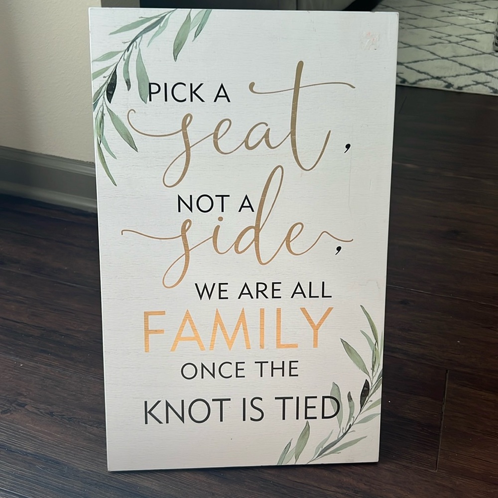 Wedding Seat Sign